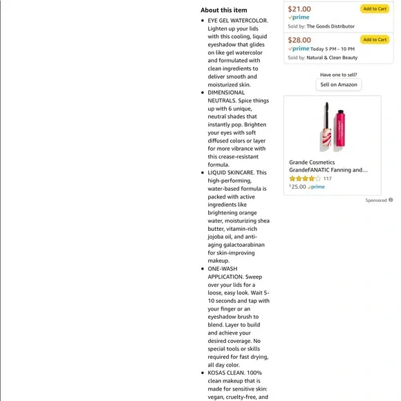 NWOT KOSAS 10-second Liquid Eyeshadow in Supreme - Picture 8 of 10